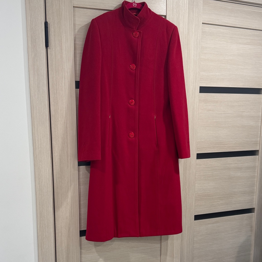 Jade 2 Collection Elegant Red Women's Coat Wool /Cashmere